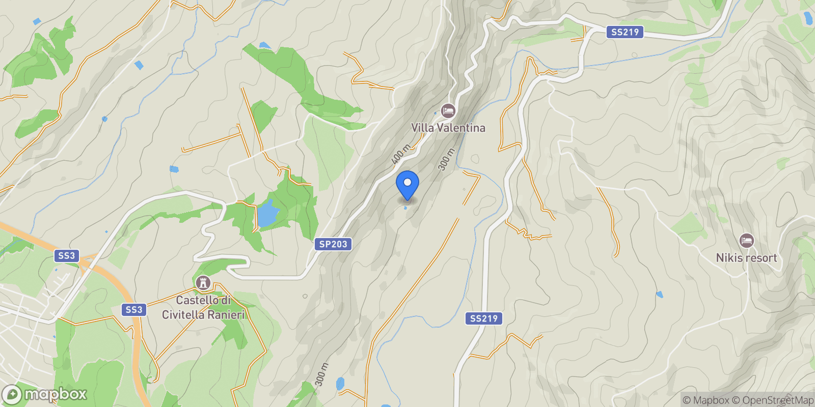 Map showing Località Serra Partucci, Umbertide, PG 06019, Umbria, Italy.