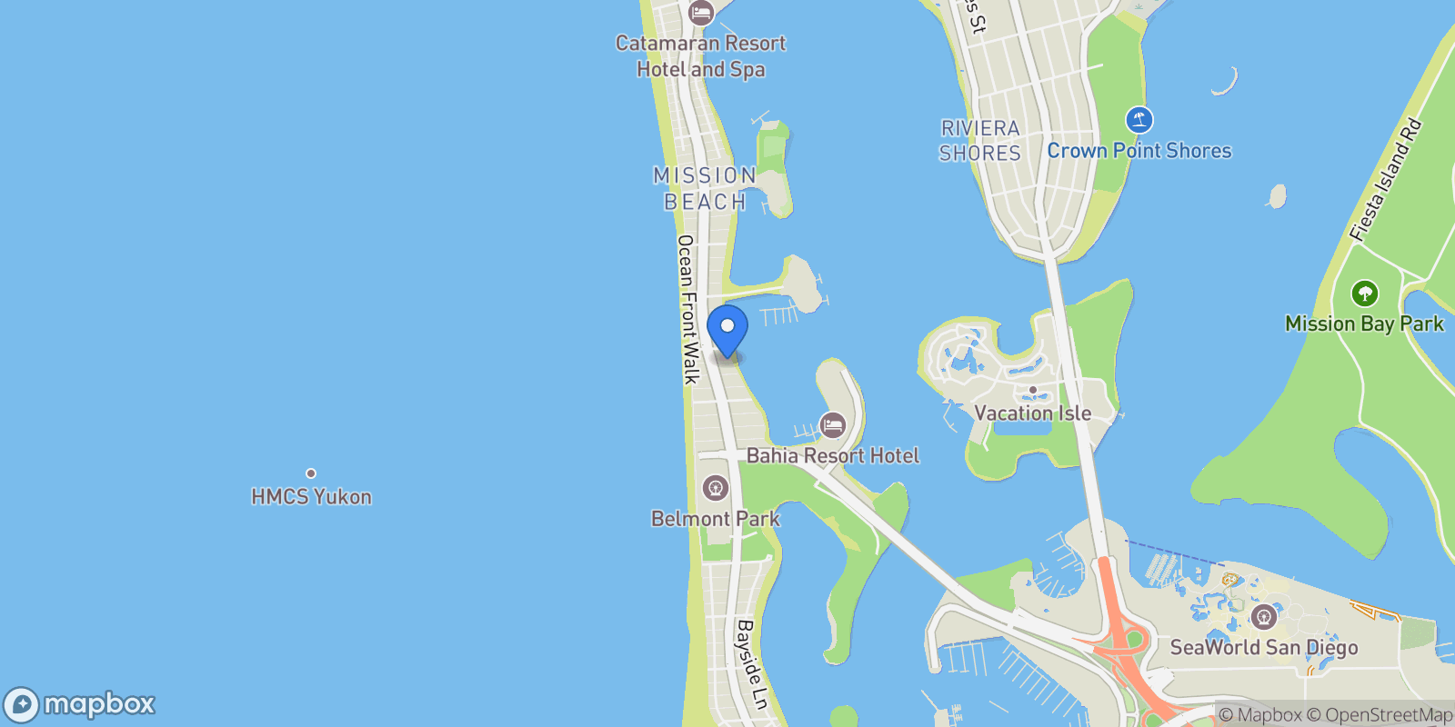 Map showing 3366 Bayside Walk, San Diego, CA, 92109, USA, San Diego, California, United States.