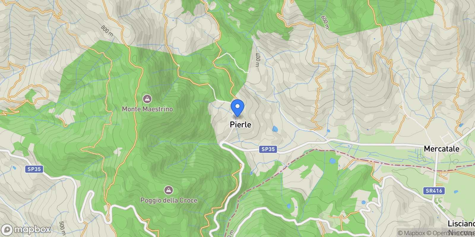 Map showing Pierle, Cortona, AR 52044, Pierle, Tuscany, Italy.