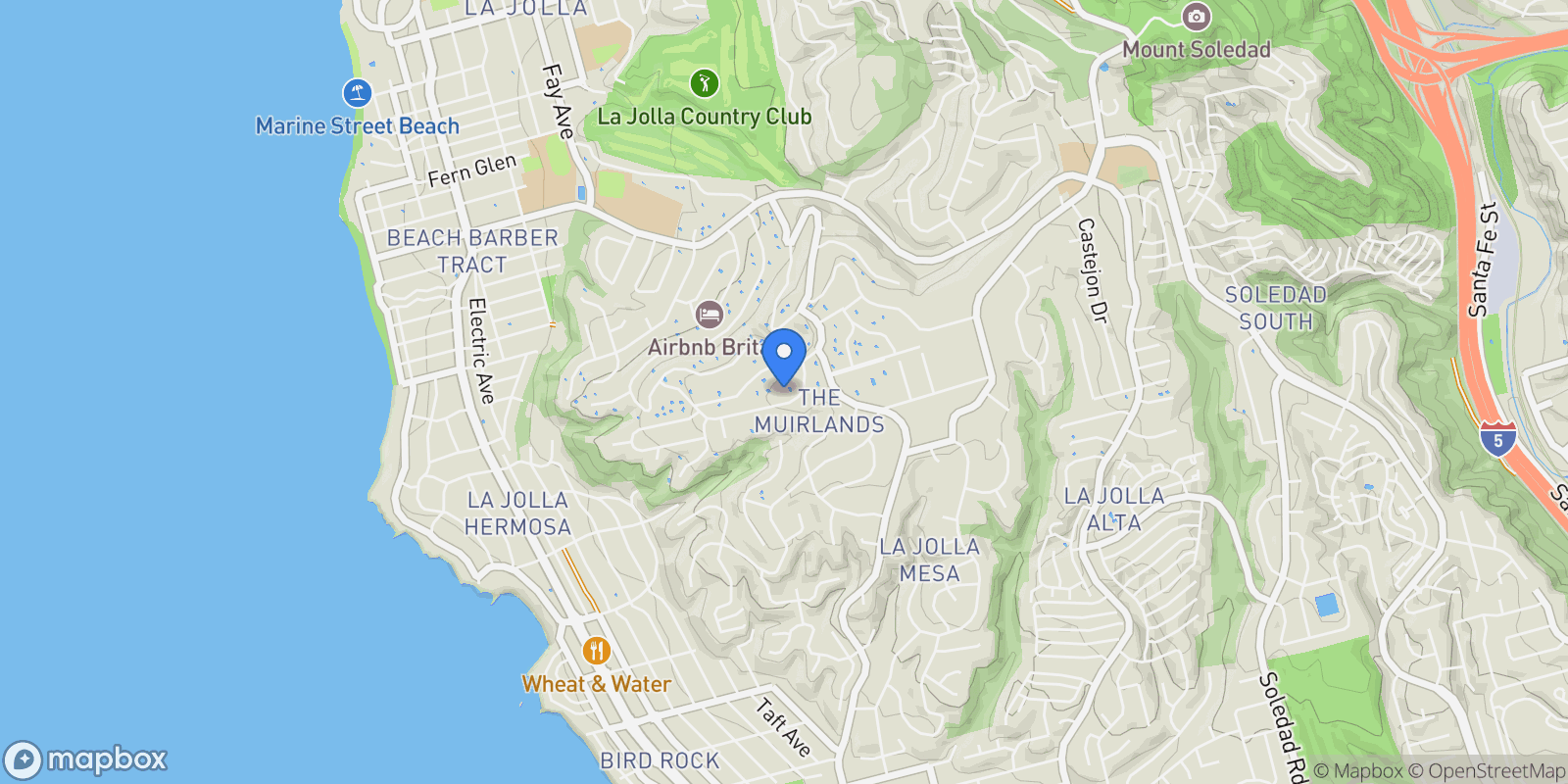 Map showing 1410 Inspiration Drive, La Jolla, CA, 92037, USA, San Diego, California, United States.