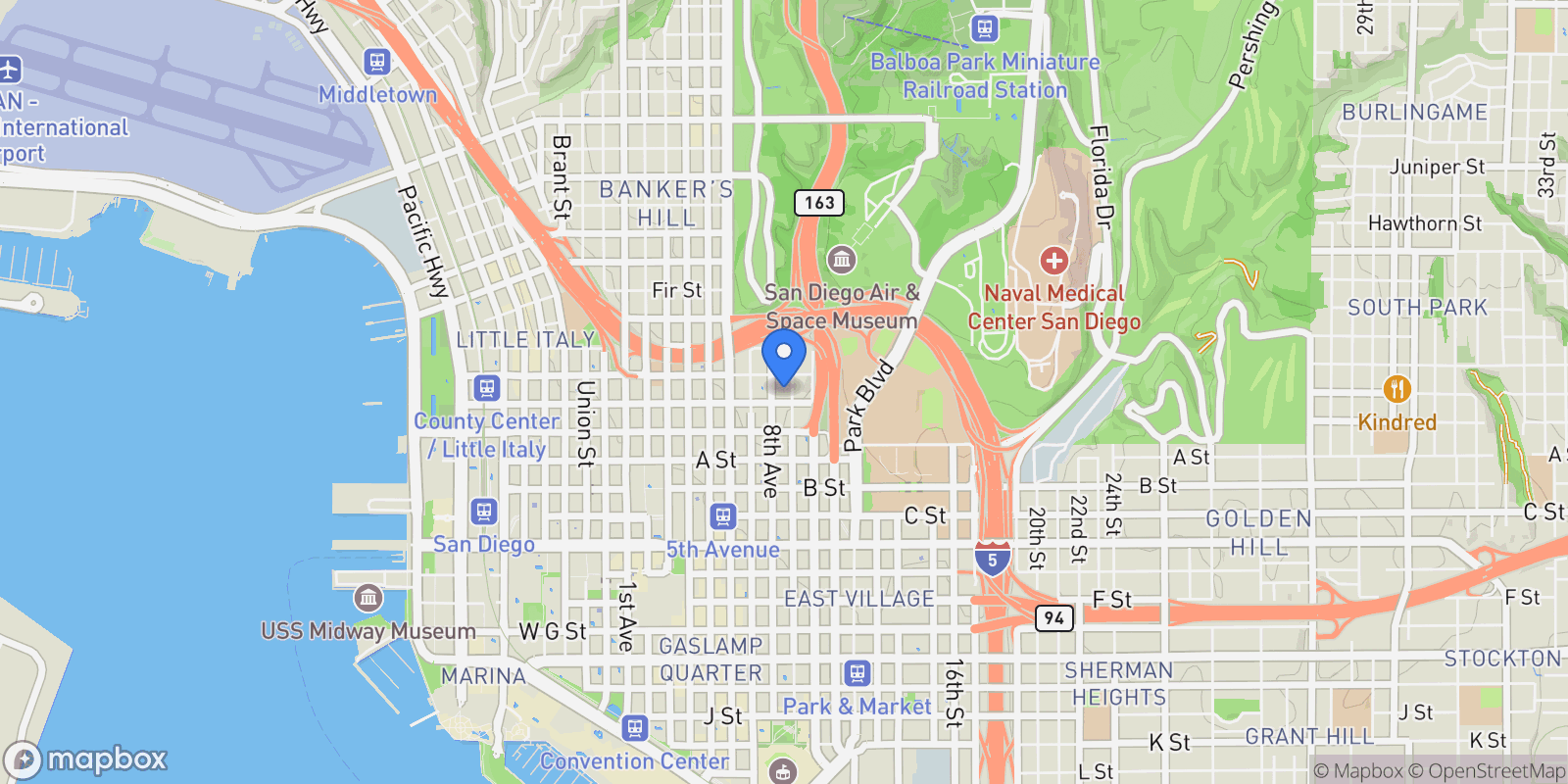 Map showing 850 Beech Street, #1901, San Diego, CA, 92101, USA, San Diego, California, United States.