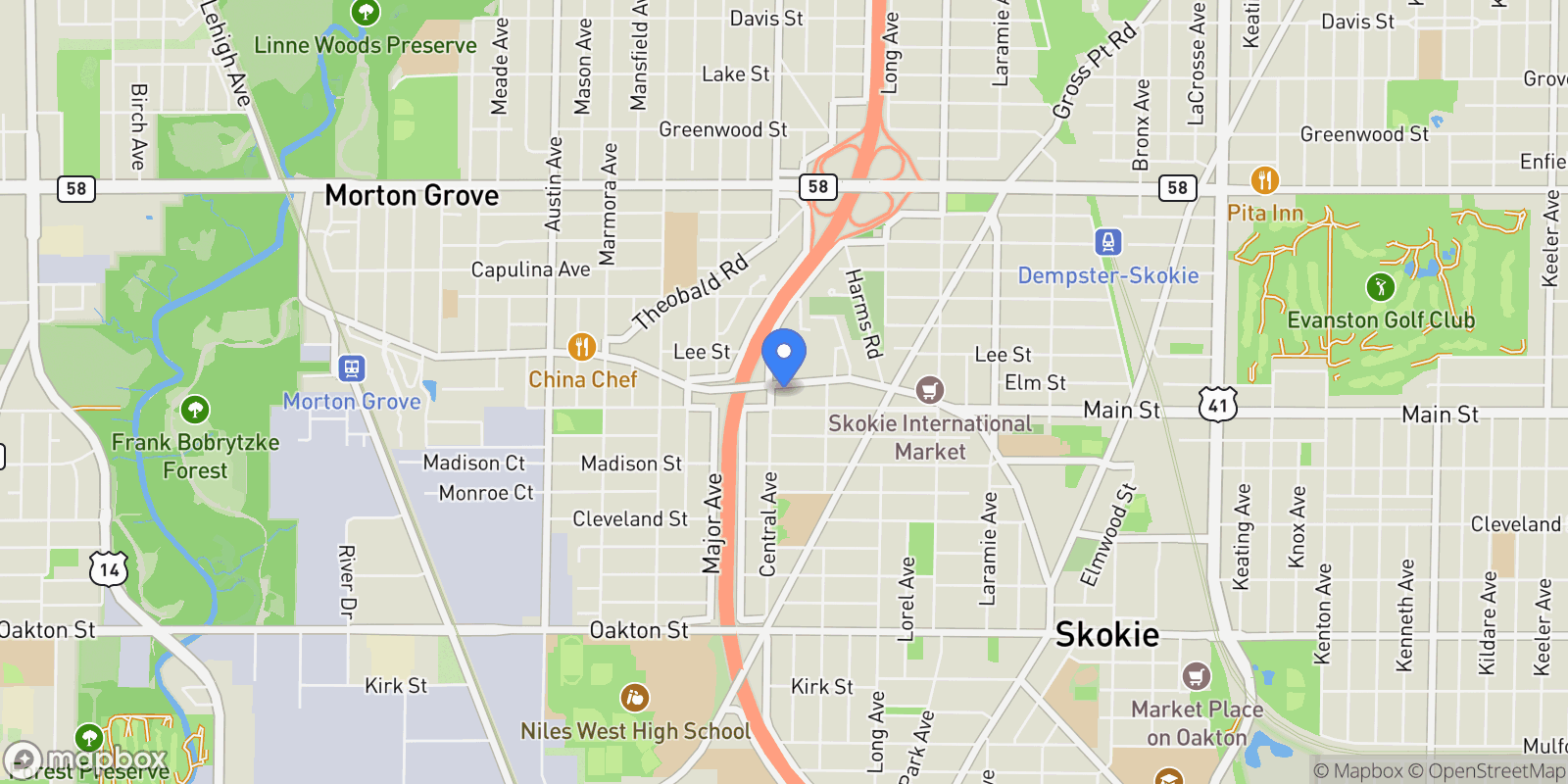 Map showing 5533 LINCOLN Avenue, Morton Grove, Illinois, United States.