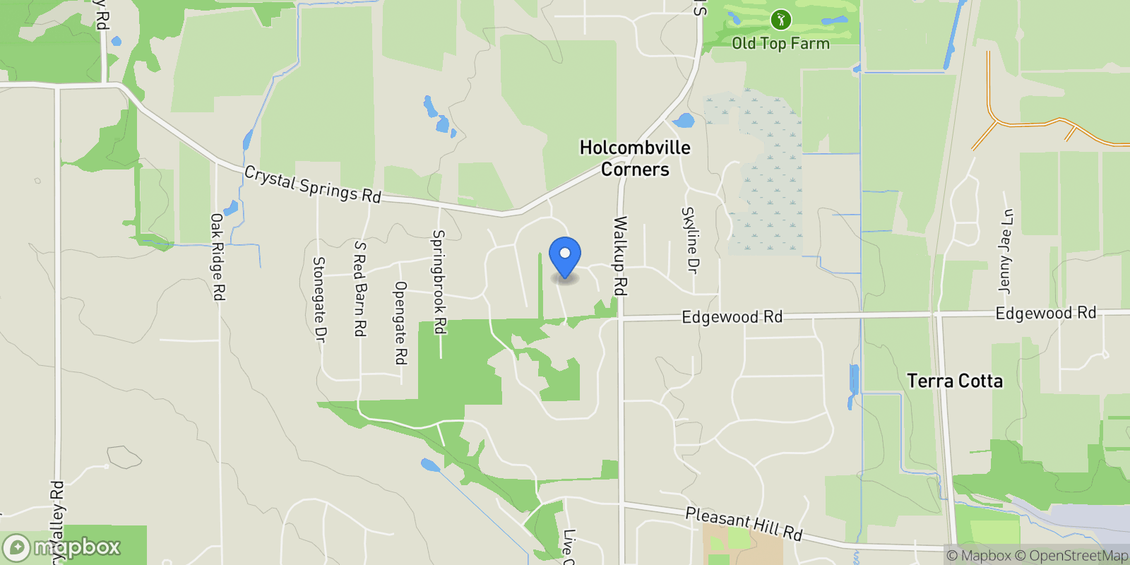 Map showing 6605 Oakwood Manor Drive, Crystal Lake, Illinois, United States.