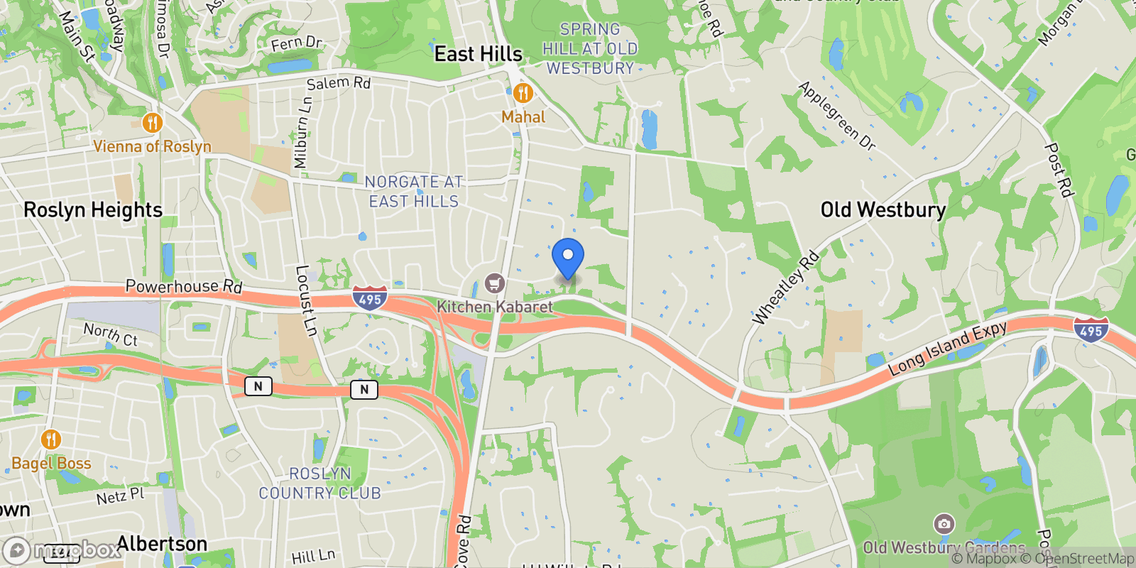 Map showing 189 Old Westbury Road, Old Westbury, NY 11568, Old Westbury, New York, United States.