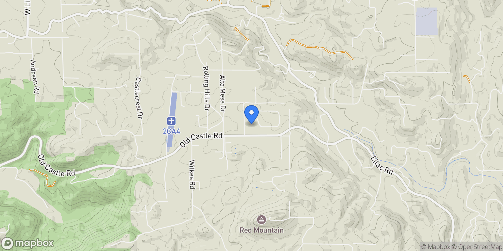 Map showing 11550 Old Castle, Valley Center, CA, 92082, USA, Valley Center, California, United States.