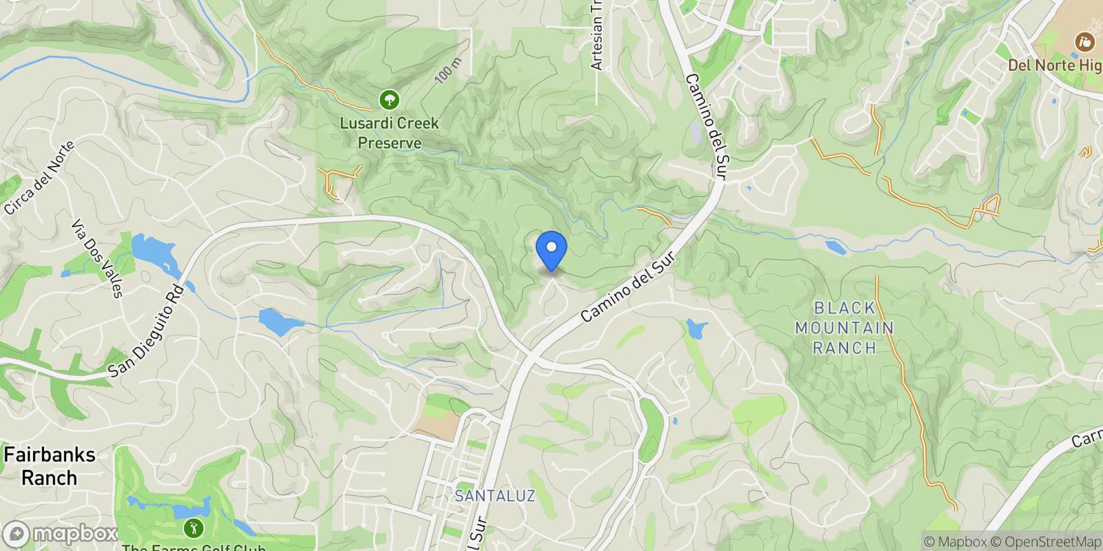 Map showing 14994 Encendido, San Diego, CA, 92127, USA, Rancho Santa Fe, California, United States.