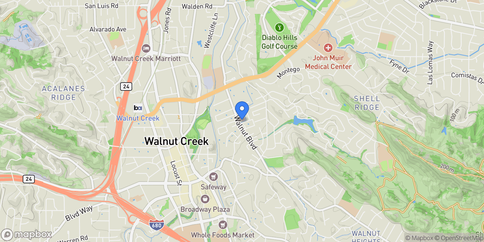 Map showing 259 Haleena Place, Walnut Creek, California, United States.