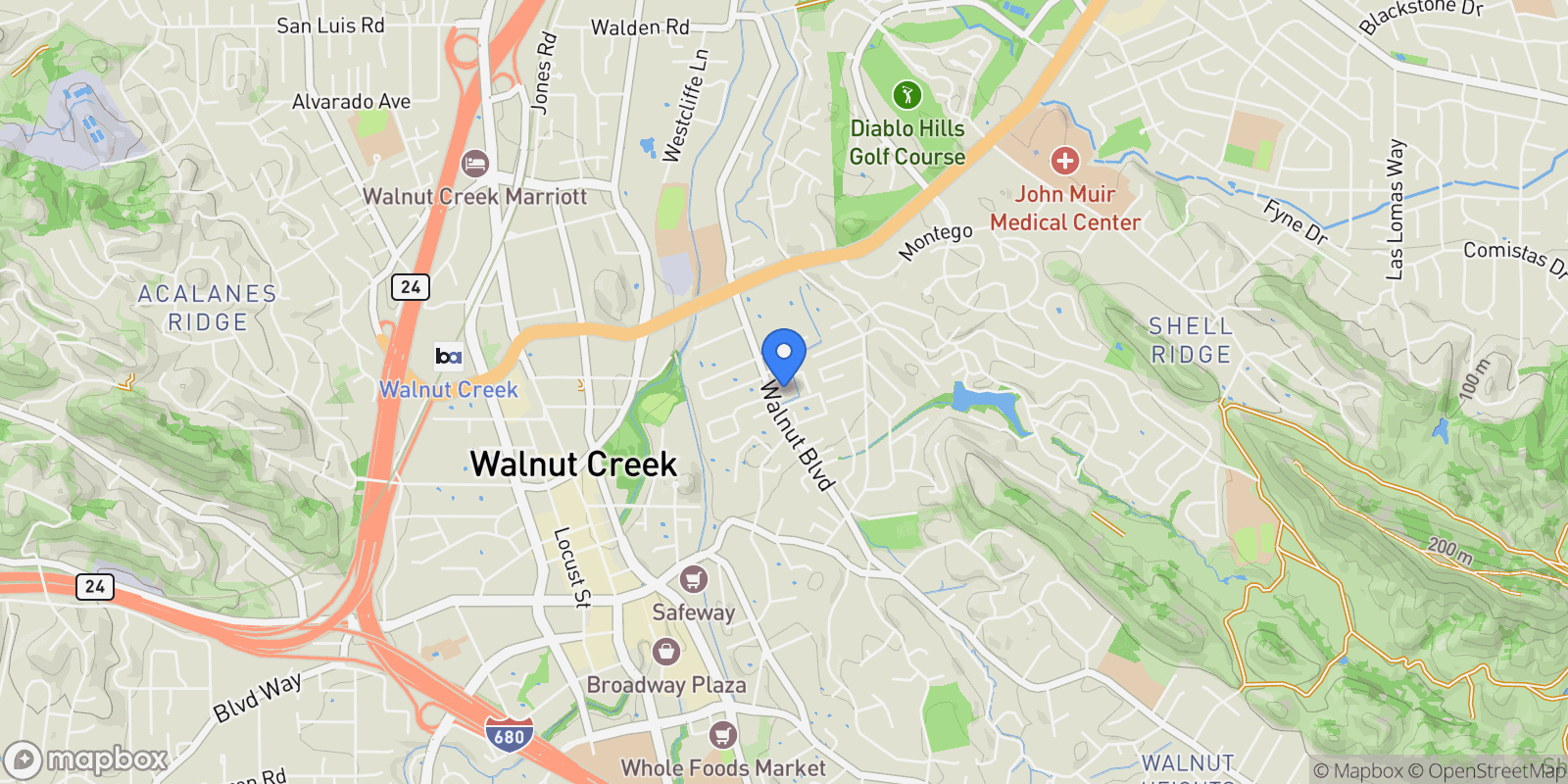 Map showing 247 Haleena Place, Walnut Creek, California, United States.
