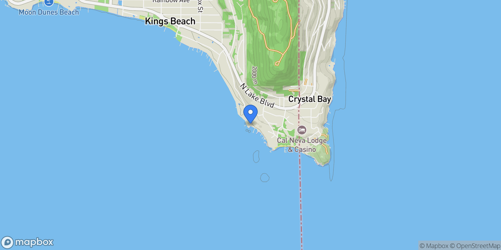Map showing 9800 Brockway Springs Drive, Kings Beach, California, United States.