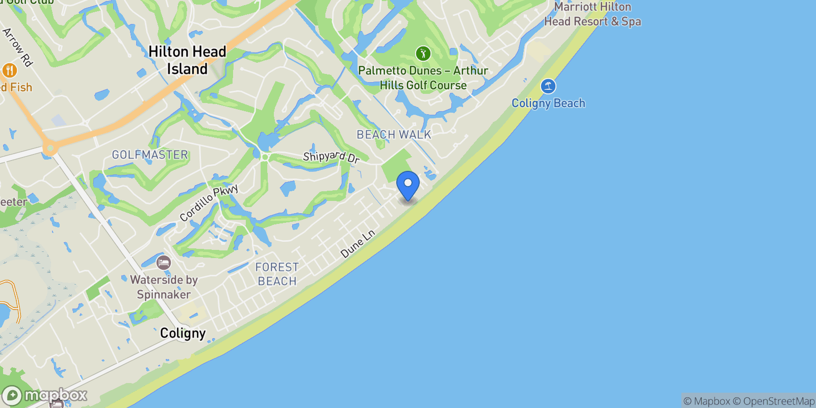 Map showing 9 Guscio Way, Hilton Head Island, SC 29928, Hilton Head Island, South Carolina, United States.