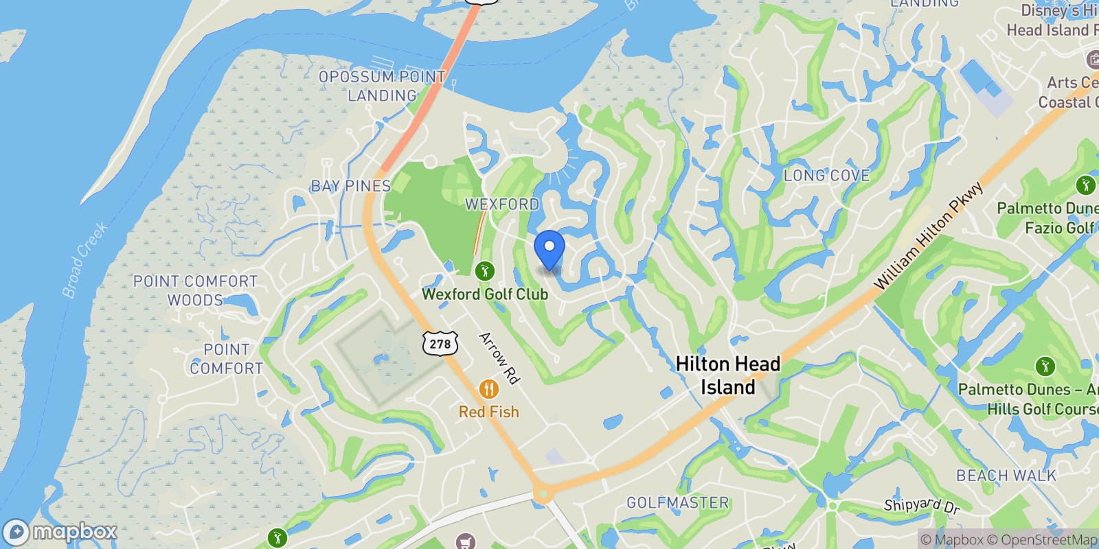 Map showing 40 Wexford Club Drive , Hilton Head Island, SC 29928, Hilton Head Island, South Carolina, United States.
