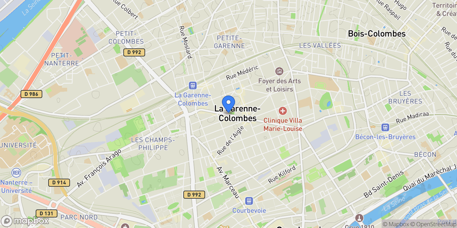 Map showing La Garenne-Colombes, Île-de-France, France.
