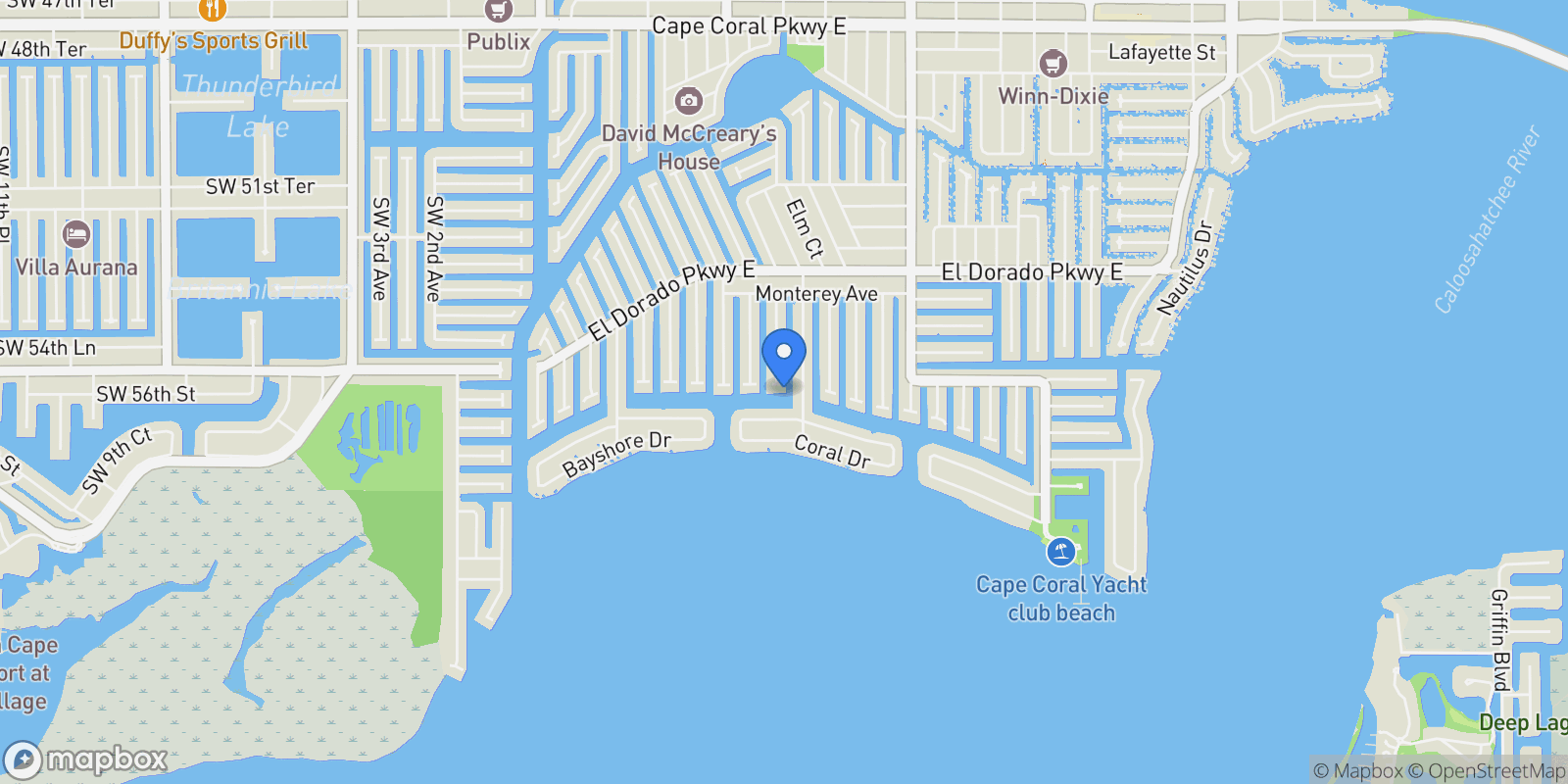 Map showing 5374 Cortez Court, Cape Coral, Florida, United States.