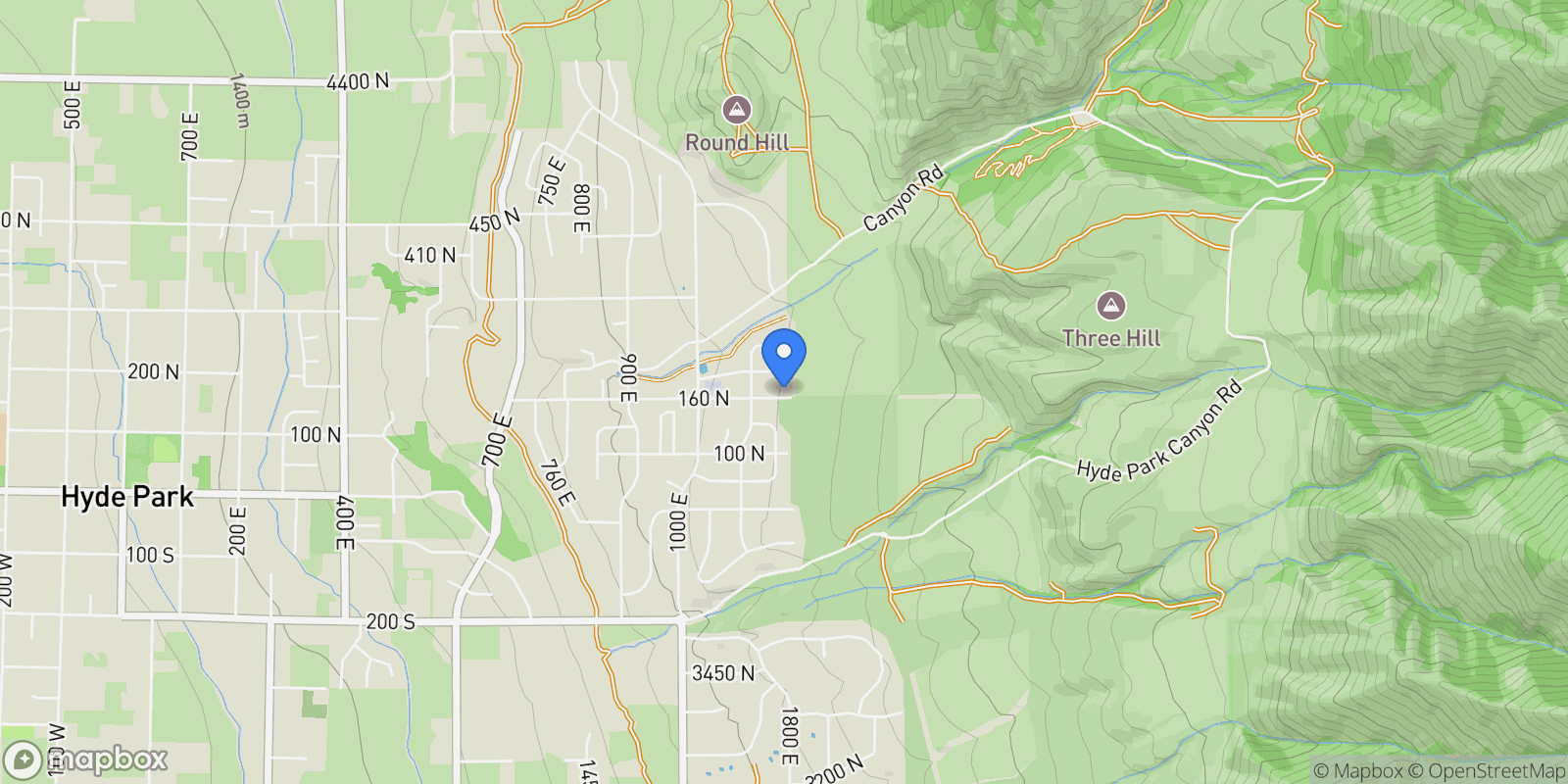 Map showing 1153 E 160 N, Hyde Park, Utah, United States.