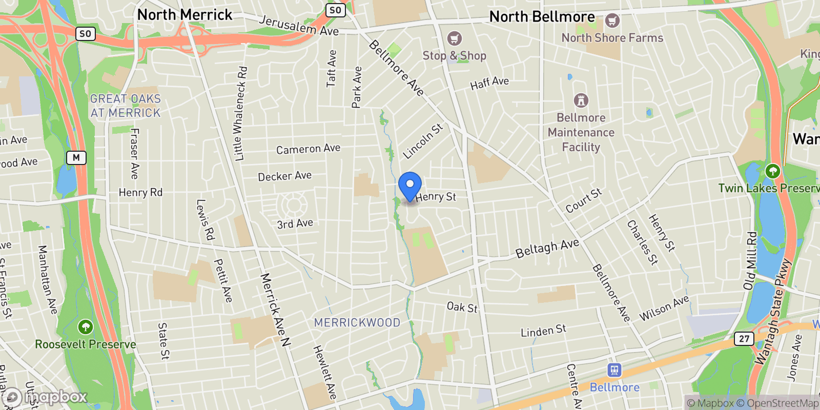 Map showing 1585 Dewey Avenue , Bellmore, NY 11710, Bellmore, New York, United States.