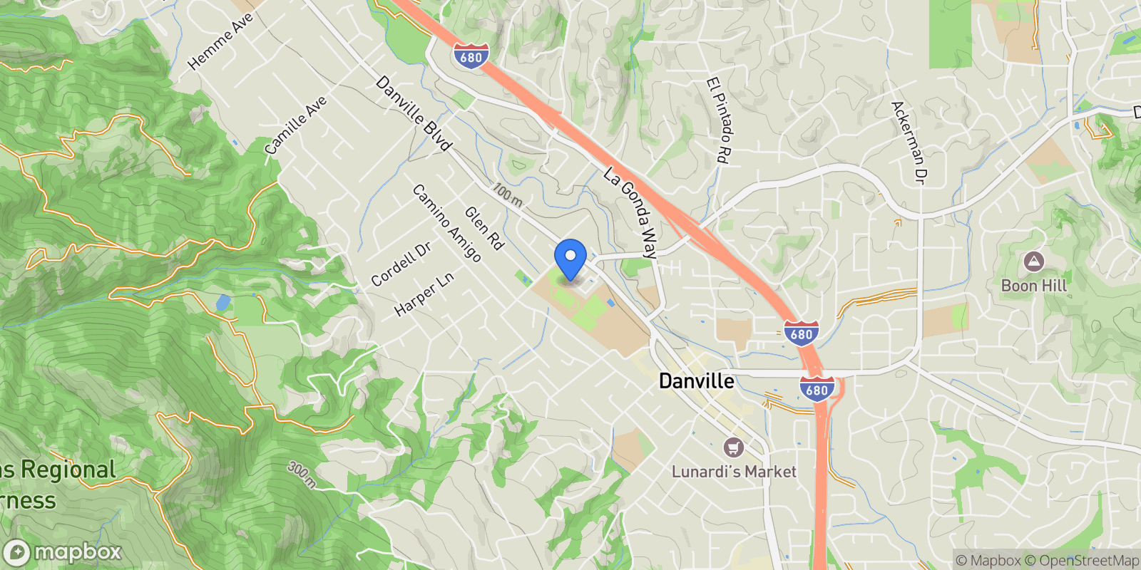 Map showing 35 Danville Oak Place, Danville, California, United States.