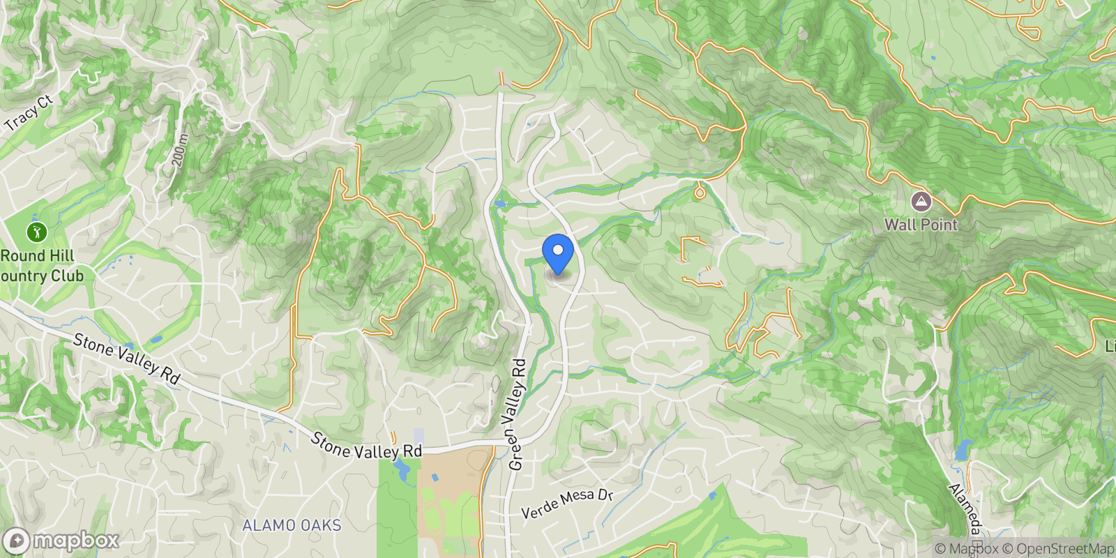 Map showing 1124 Merlin Ct, Alamo, California, United States.