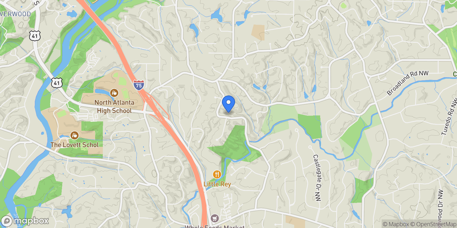 Map showing 3959 Randall Mill Road, Atlanta, Georgia, United States.