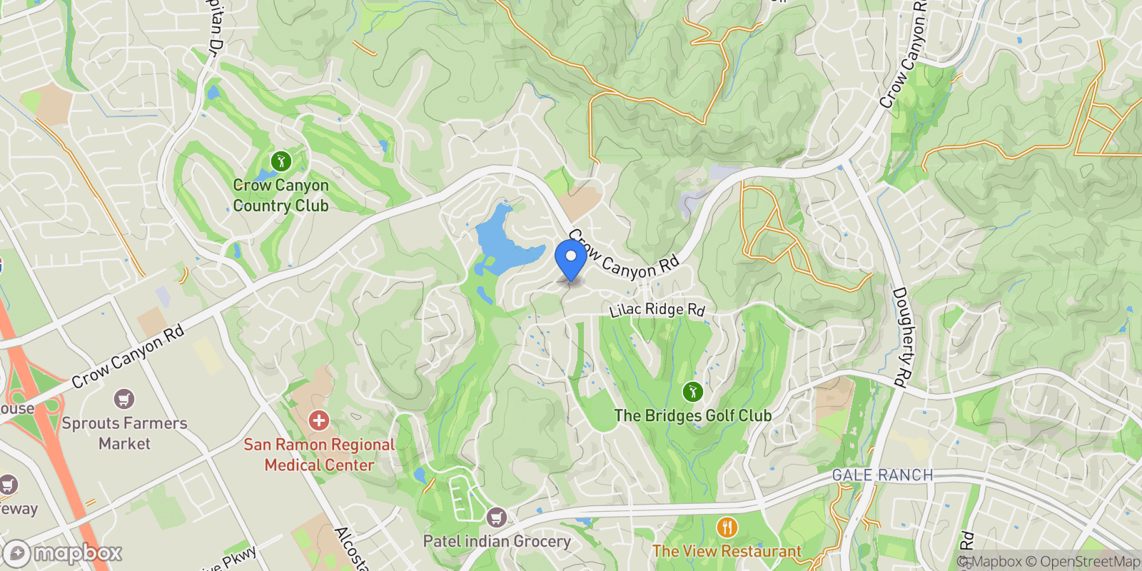 Map showing 6206 Lakeview Cir, San Ramon, California, United States.