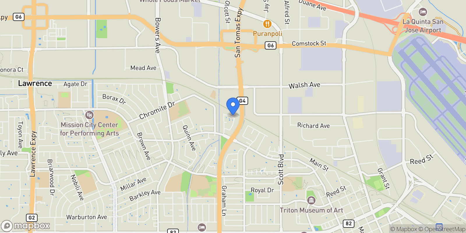 Map showing 2425 Alvarado Dr, Santa Clara, California, United States.