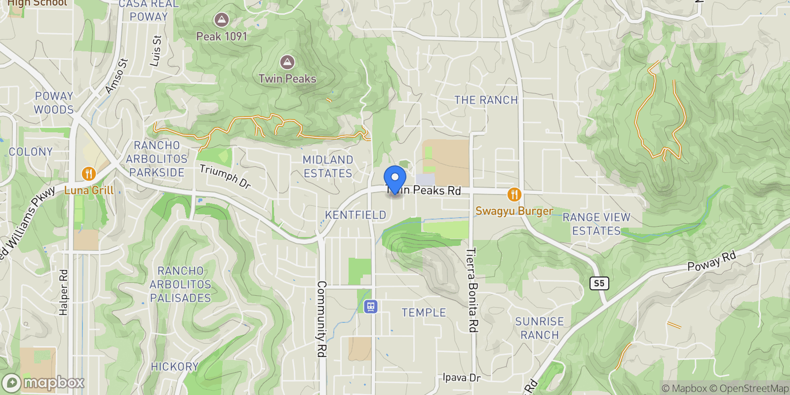 Map showing 13765 Holly Oak Way, Poway, California, United States.