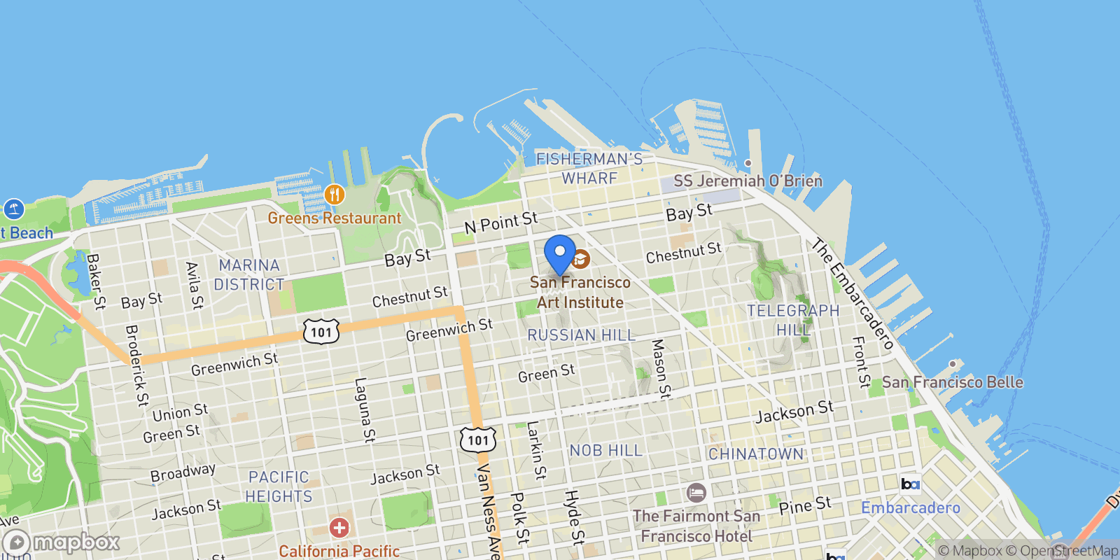 Map showing 2341 Leavenworth Street, San Francisco, California, United States.