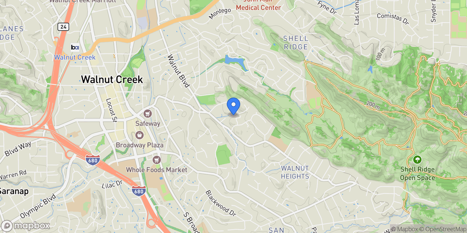 Map showing 127 Caminar Way, Walnut Creek, California, United States.