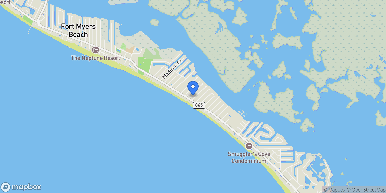 Map showing 111 Bay Mar DR, Fort Myers Beach, Florida, United States.
