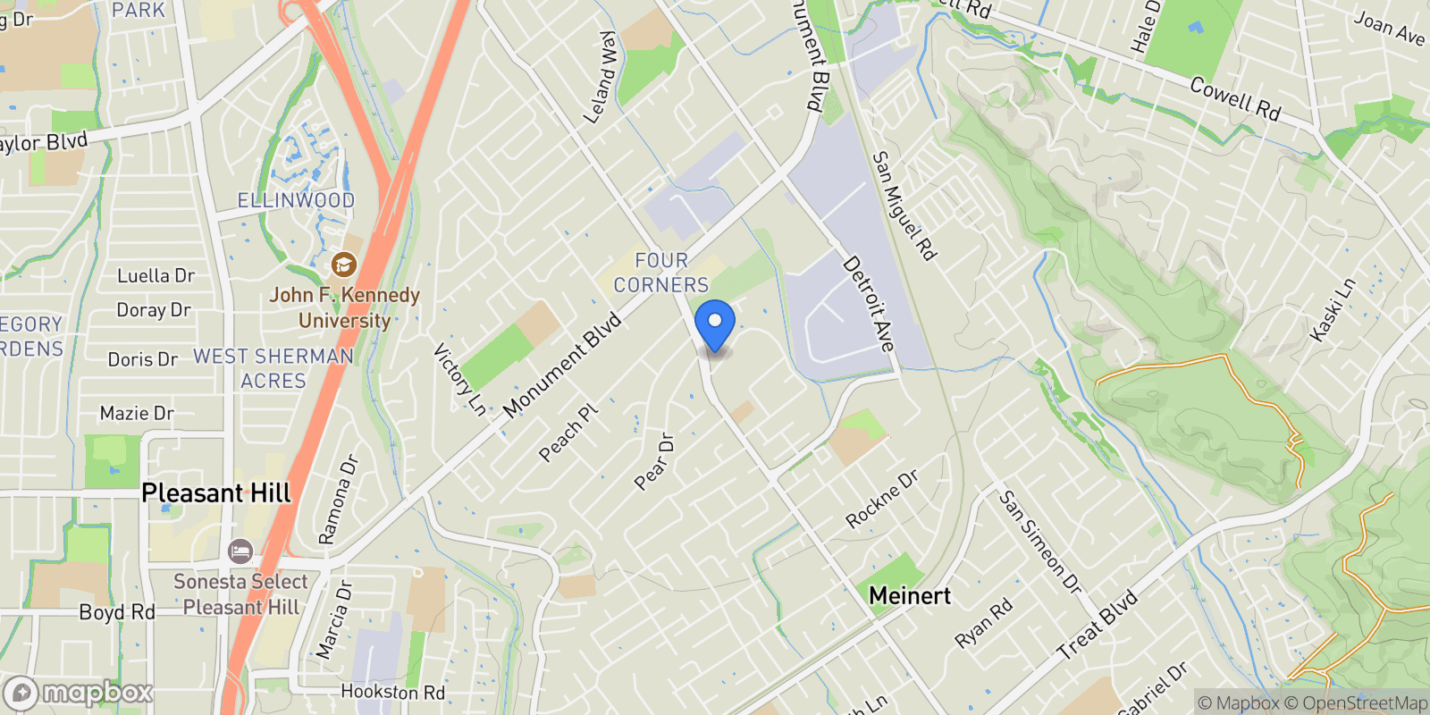 Map showing 2005 Sierra Rd, Concord, California, United States.