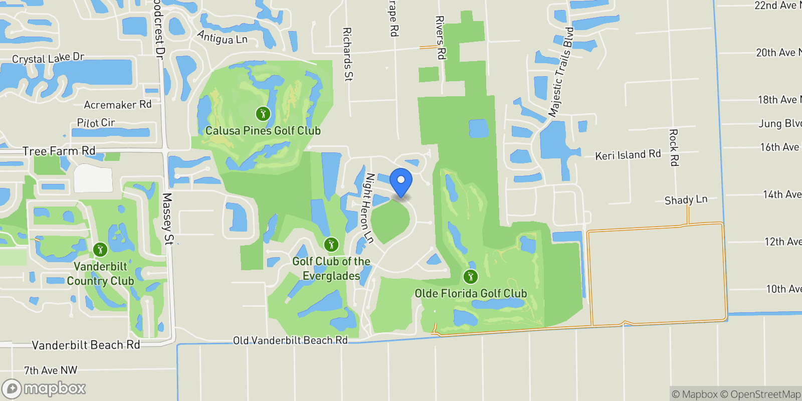 Map showing 9487 Greyhawk TRL, Naples, Florida, United States.