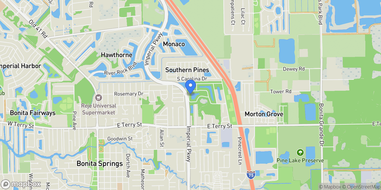 Map showing 11580 Forest Mere DR, Bonita Springs, Florida, United States.