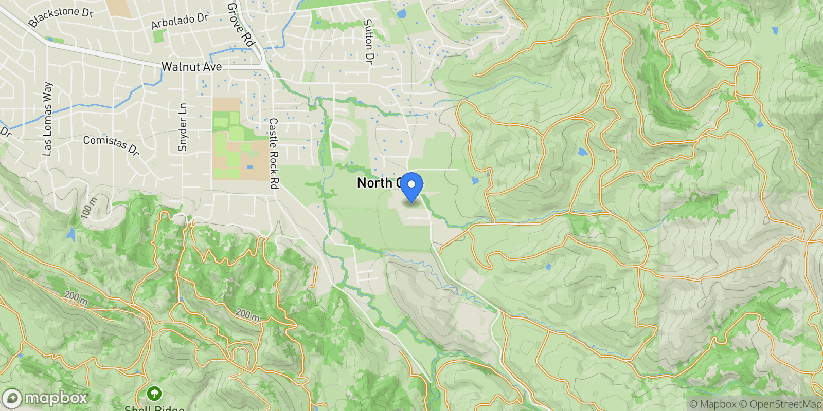 Map showing 1101 North Gate Road, Walnut Creek, California, United States.