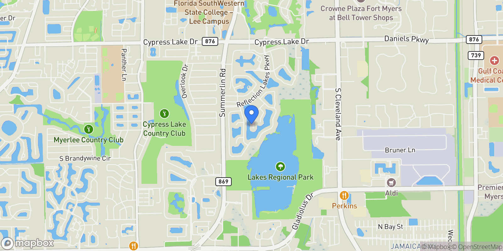 Map showing 14060 Shimmering Lake CT, Fort Myers, Florida, United States.