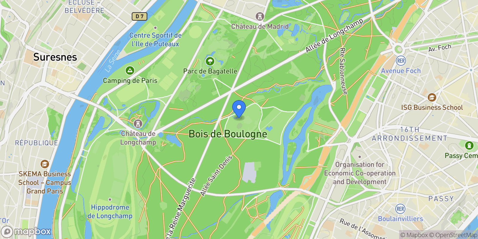 Map showing PARIS XVI La Muette, Paris, Île-de-France, France.