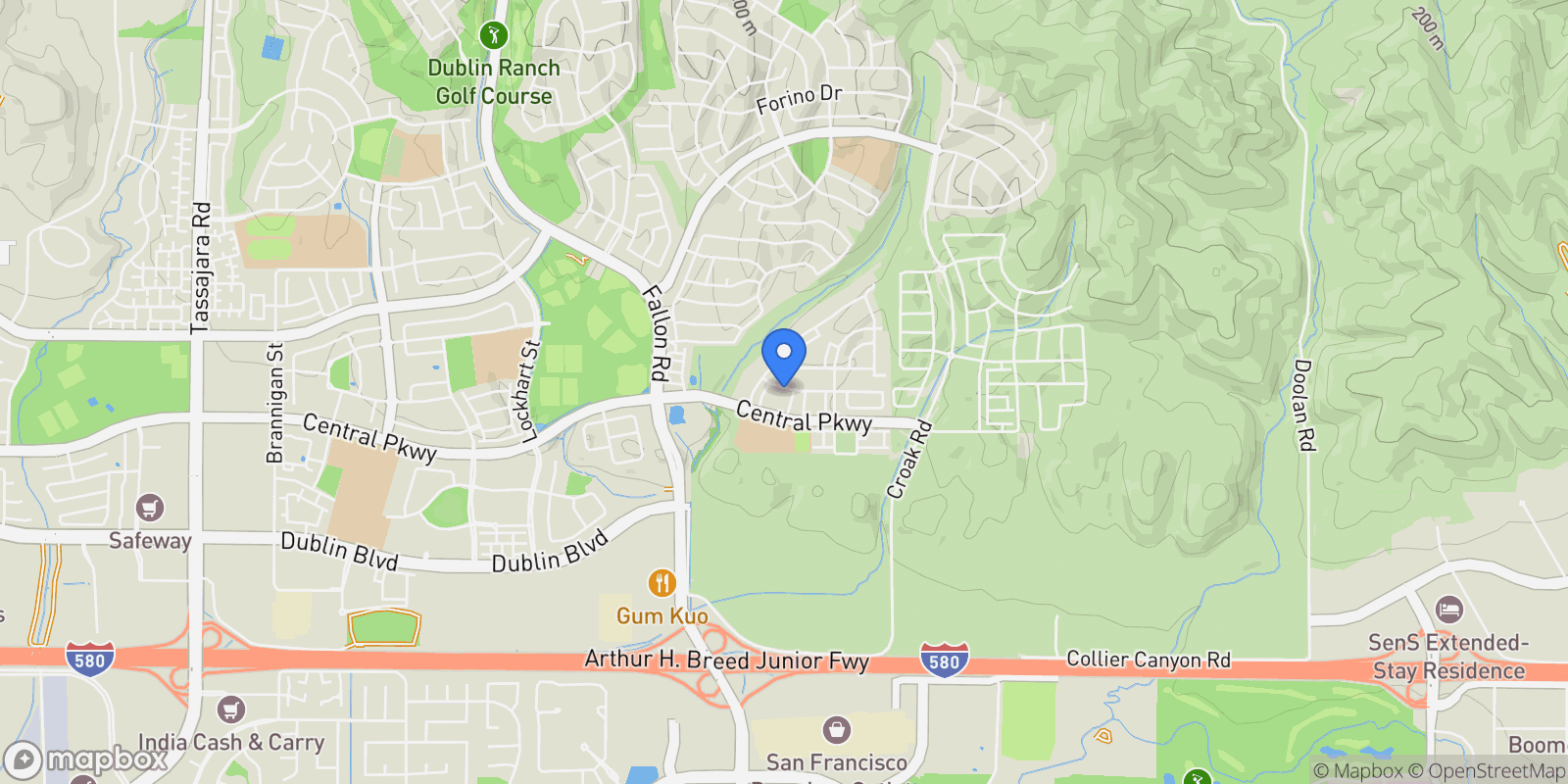 Map showing 2336 Carbondale Way, Dublin, California, United States.