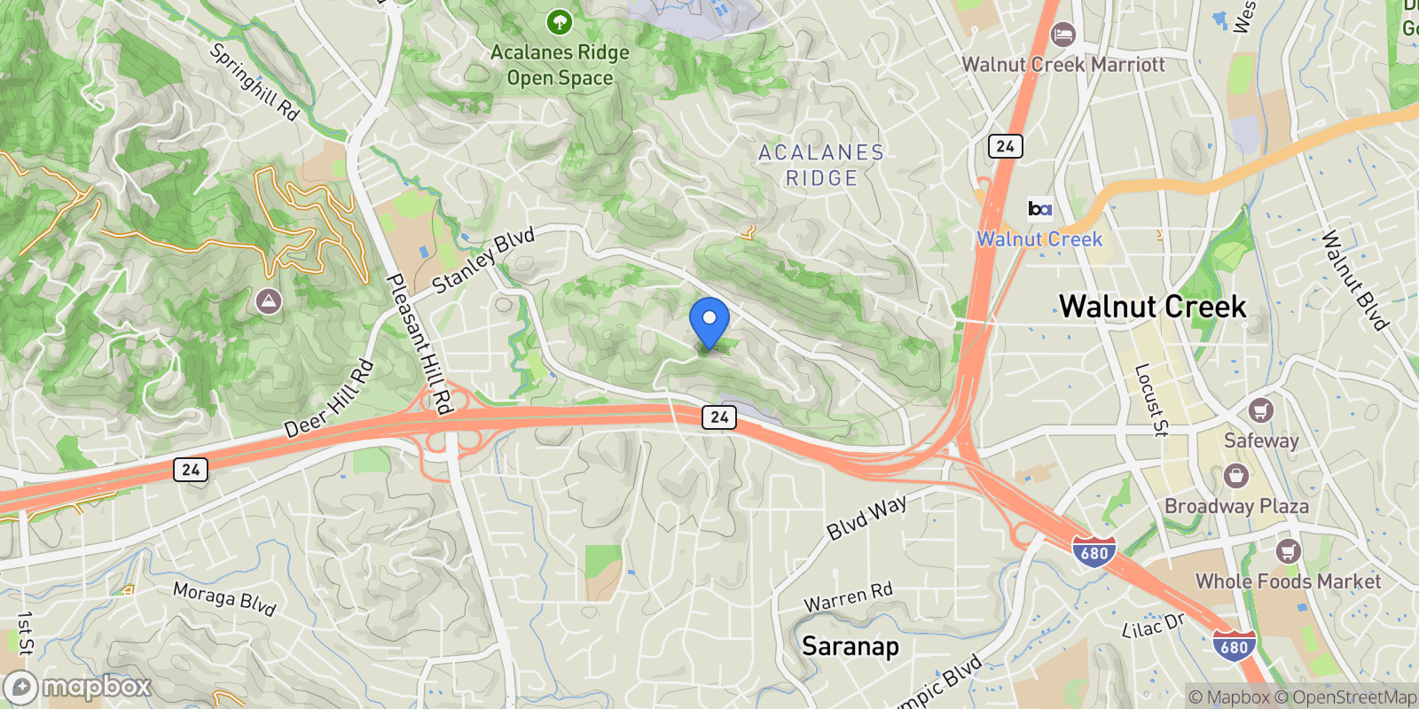 Map showing 194 Hillcroft Way, Walnut Creek, California, United States.