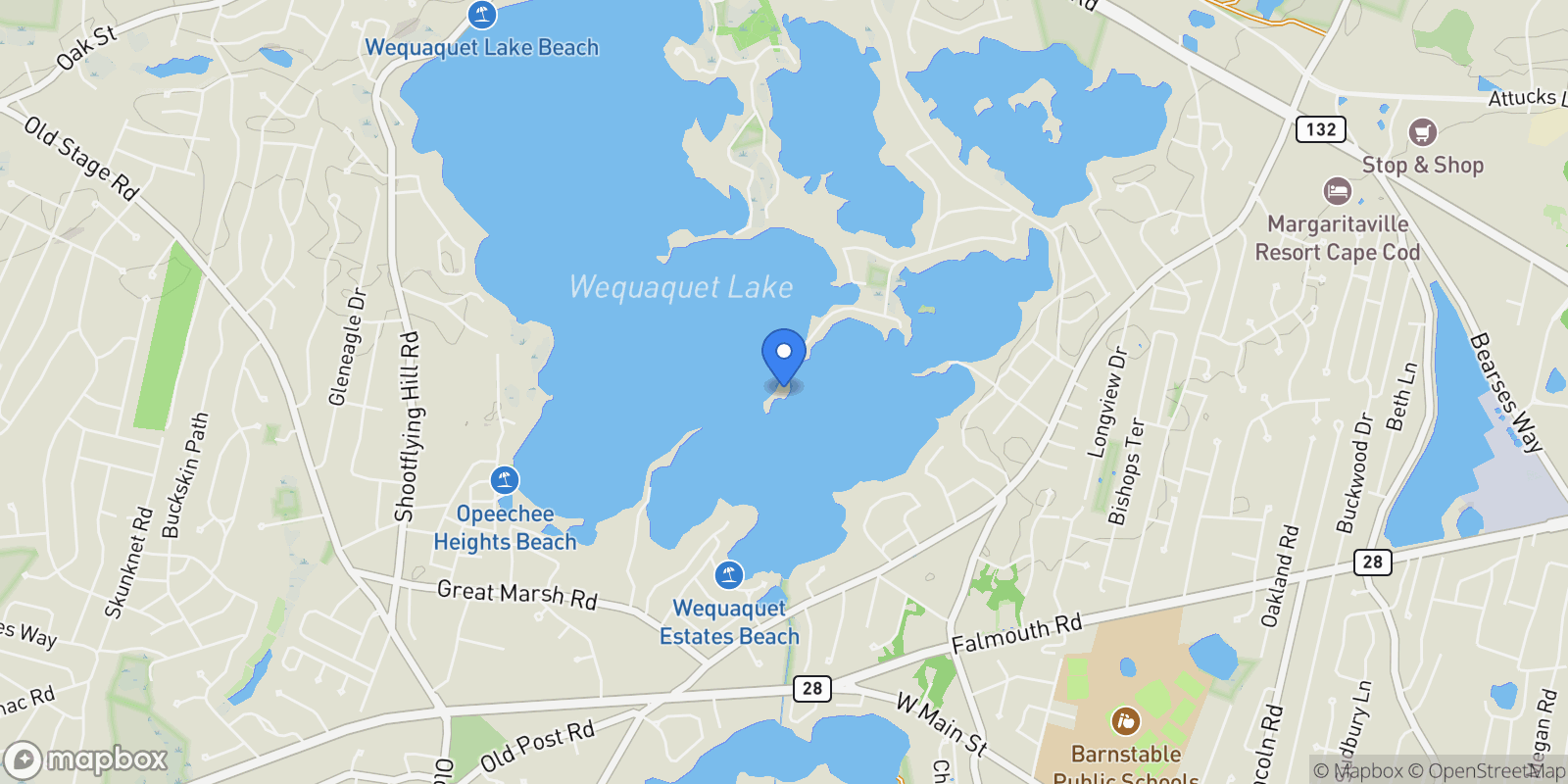 Map showing 481 Lakeside Drive W, Barnstable, Massachusetts, United States.