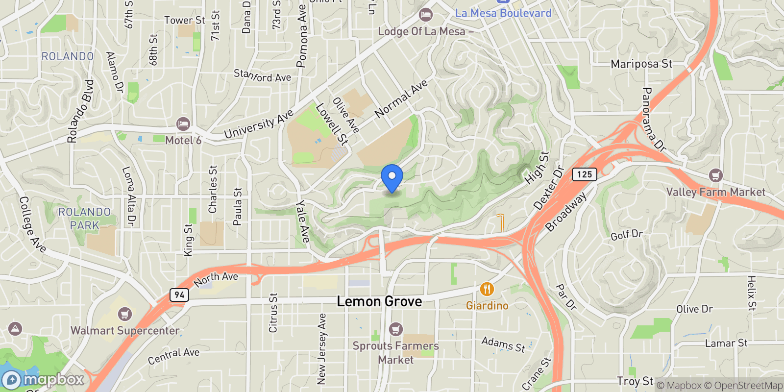Map showing 7790 La Mesa Summit Dr, La Mesa, CA, United States.