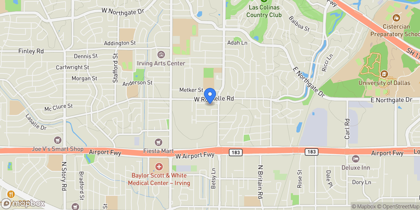 Map showing 606 Burnwood Drive , Irving, TX 75062, Irving, Texas, United States.