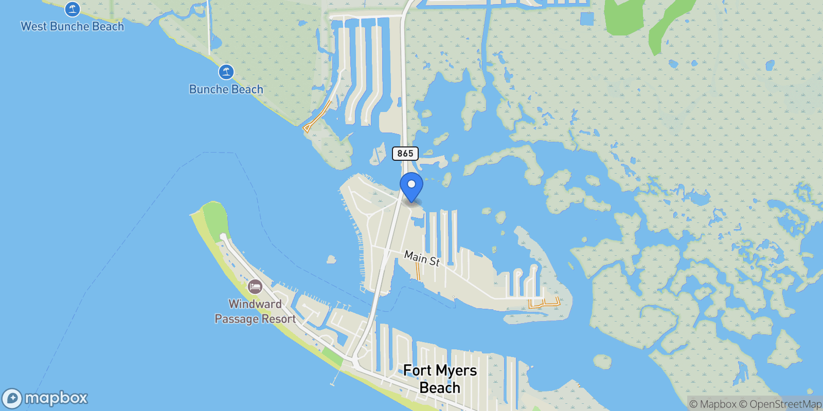 Map showing 896 Buttonwood DR, Fort Myers Beach, Florida, United States.