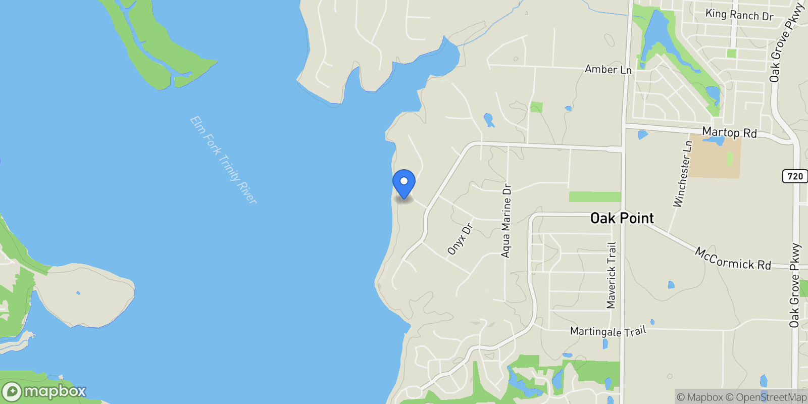 Map showing 540 Diamond Point Drive, Oak Point, TX 75068, Little Elm, Texas, United States.