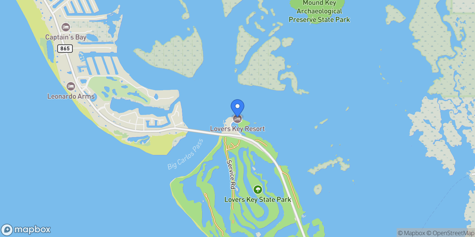 Map showing 8771  501, Fort Myers Beach, Florida, United States.