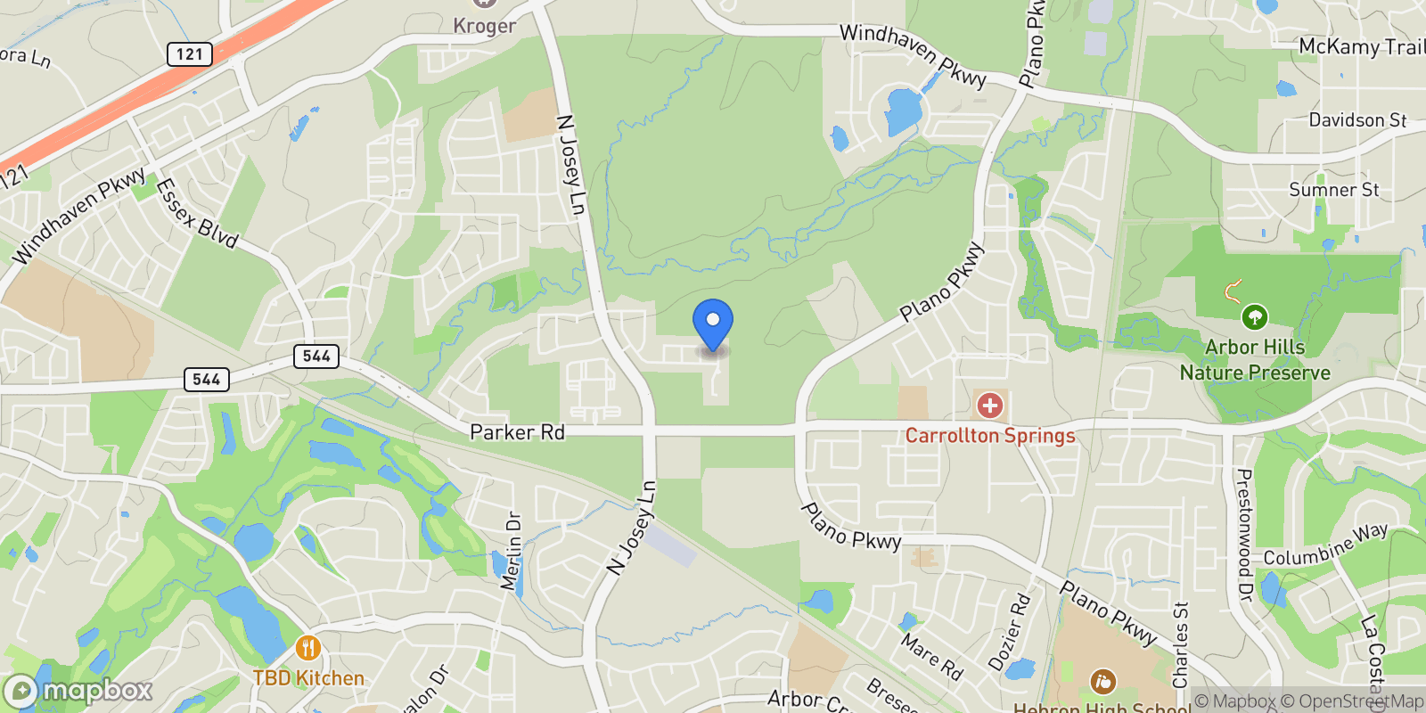 Map showing 2096 Creekbluff Circle , Carrollton, TX 75010, Carrollton, Texas, United States.