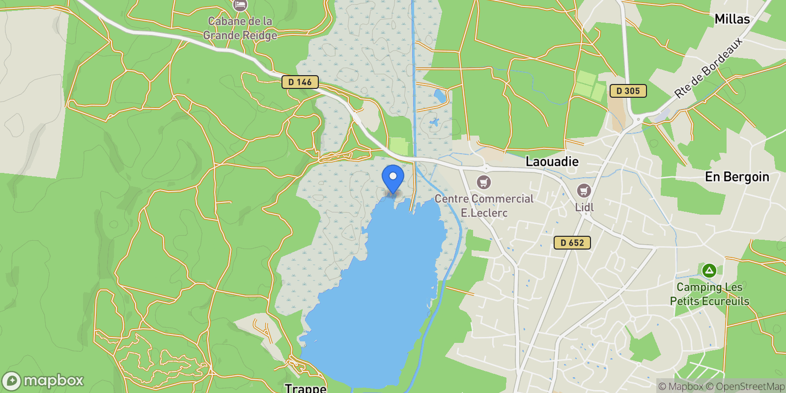 Map showing Biscarrosse, Nouvelle-Aquitaine, France.