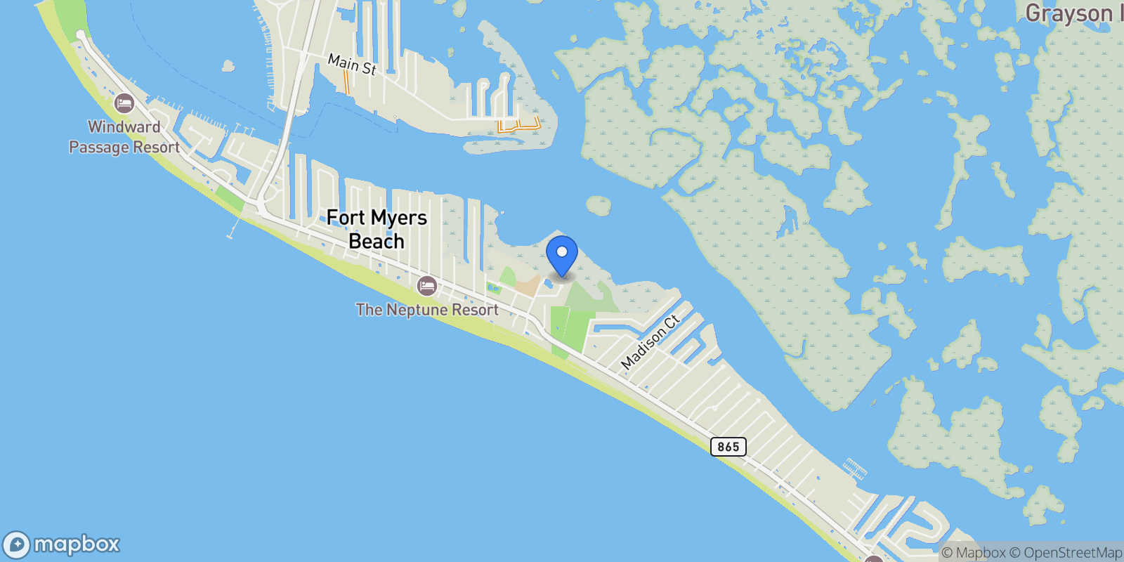 Map showing 319 Nature View CT, Fort Myers Beach, Florida, United States.