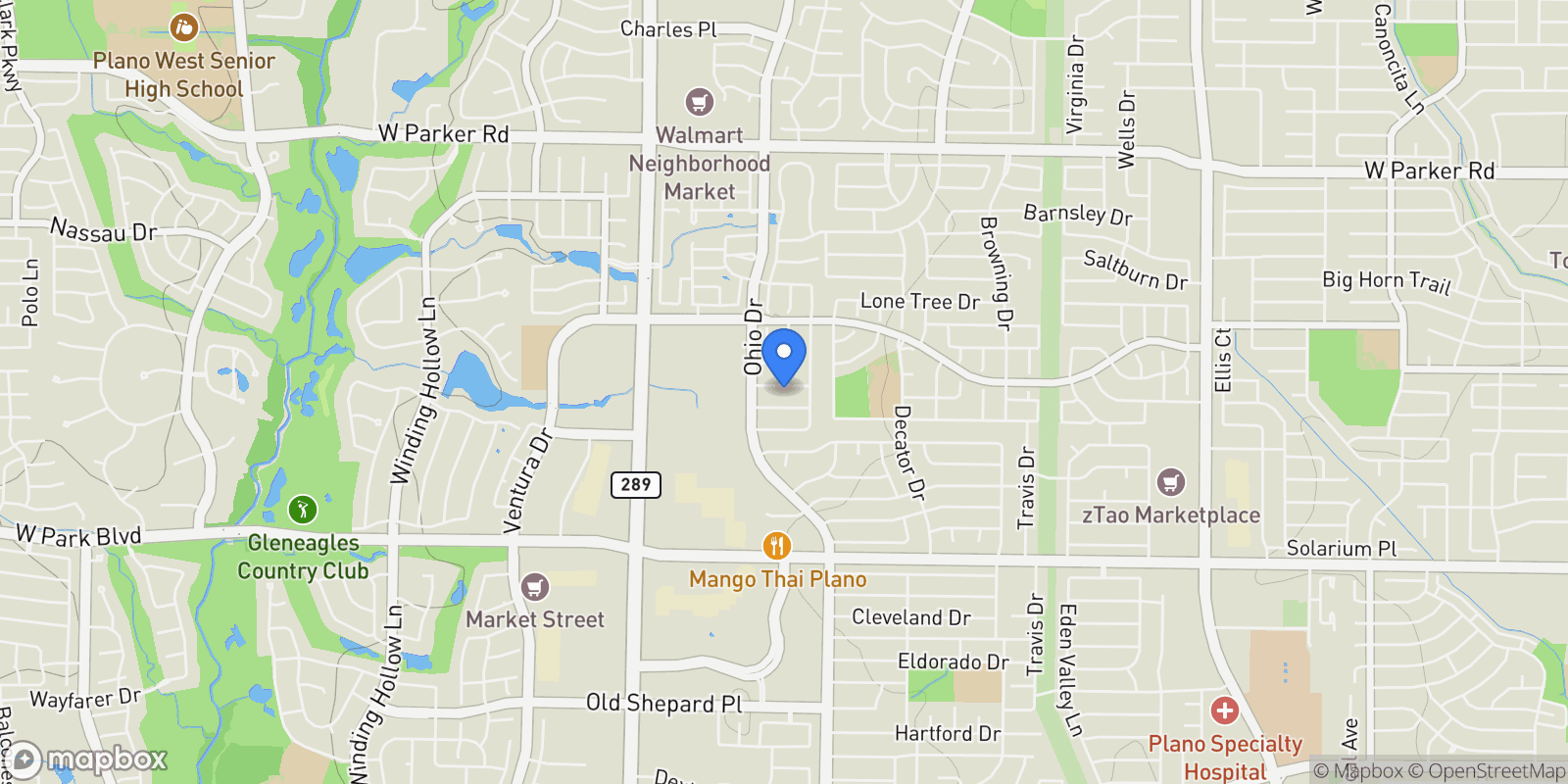 Map showing 4616 Centenary Drive, Plano, TX 75093, Plano, Texas, United States.