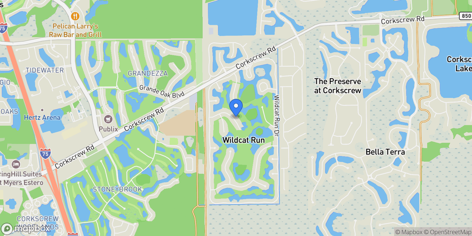 Map showing 20265 Country Club DR, Estero, Florida, United States.