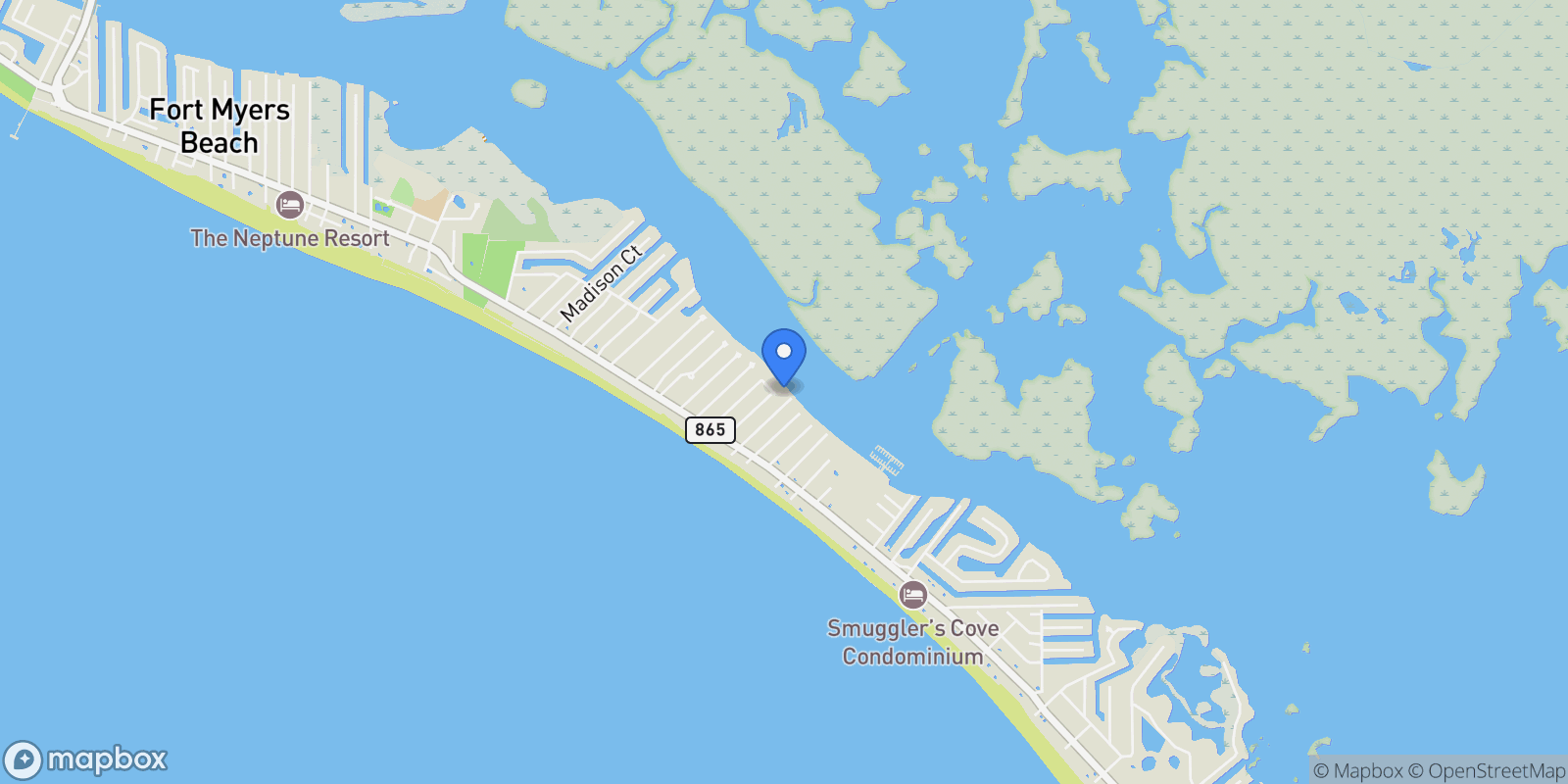 Map showing 4031 Bayside RD, Fort Myers Beach, Florida, United States.