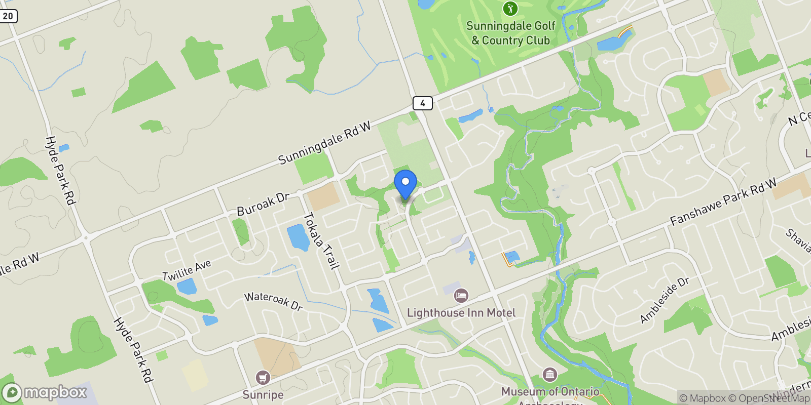 Map showing 956 Eagletrace Drive, London North, ON N6G 3X9, London, Ontario, Canada.