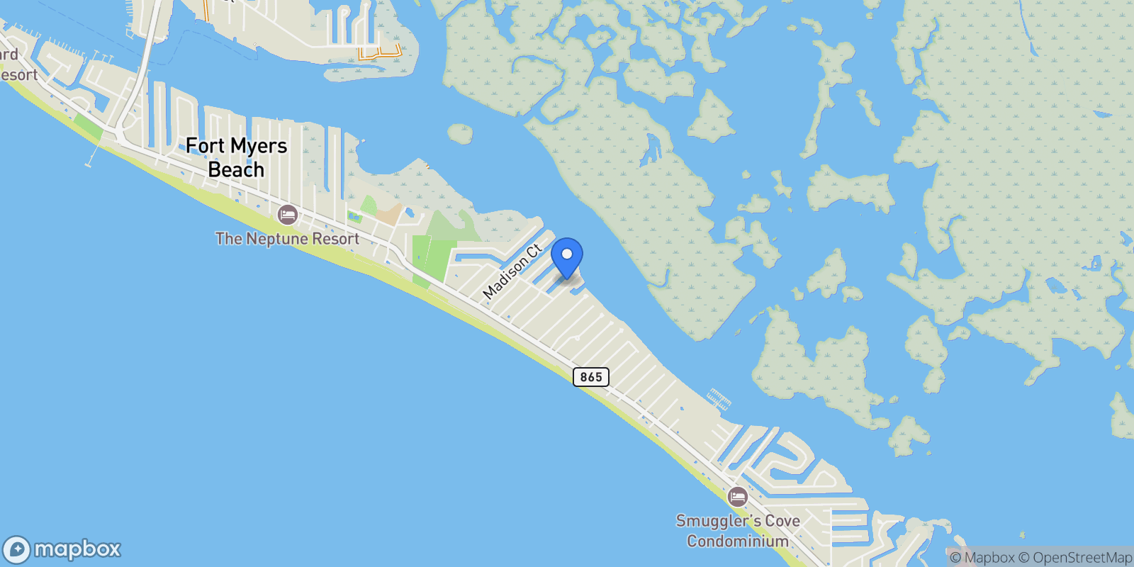 Map showing 421 Connecticut ST, Fort Myers Beach, Florida, United States.